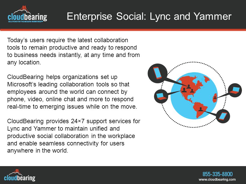 Enterprise Social: Lync and Yammer Today’s users require the latest collaboration tools to remain productive and ready to respond to business needs instantly, at any time and from any location.