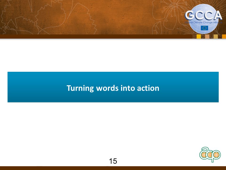 Turning words into action 15