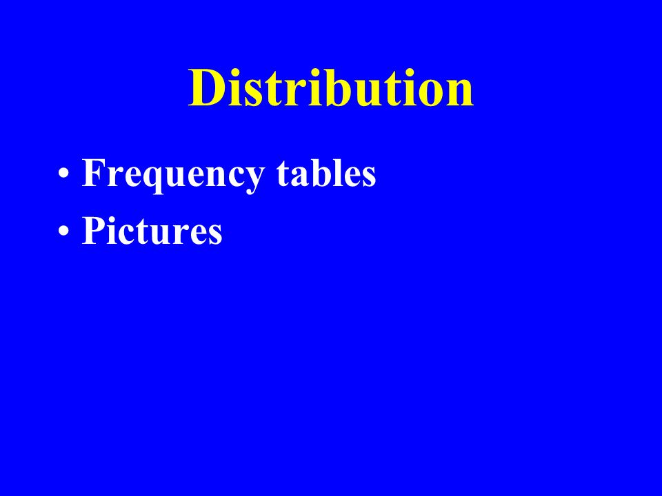 Distribution Frequency tables Pictures