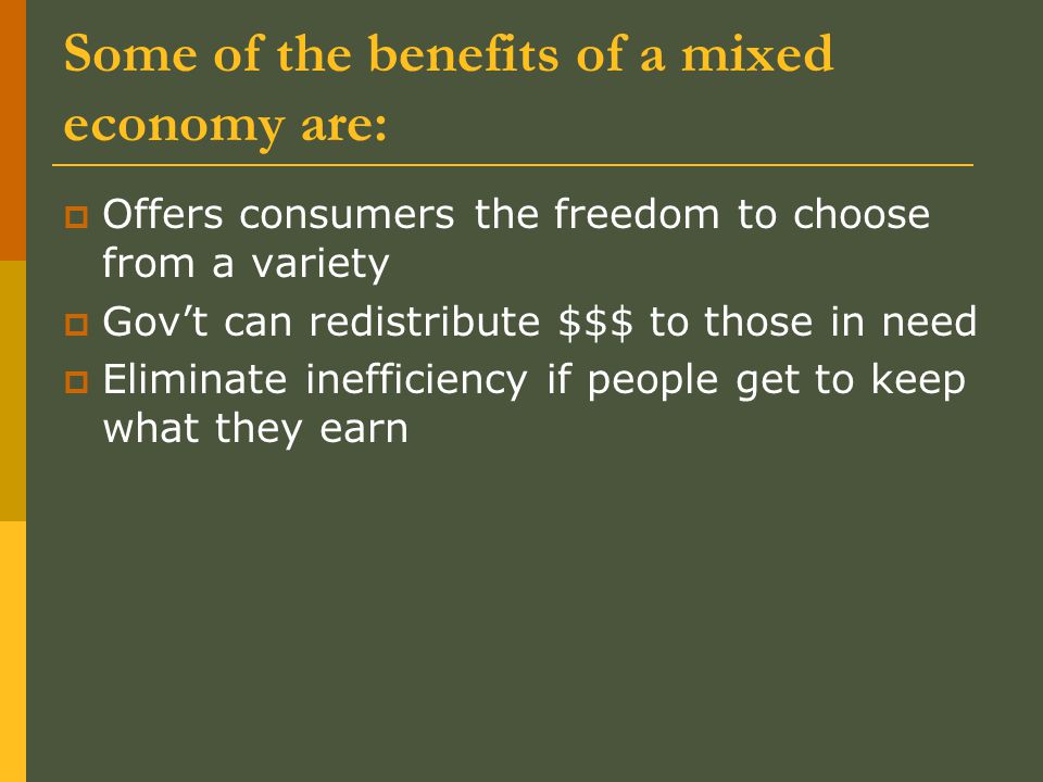 importance of mixed economy