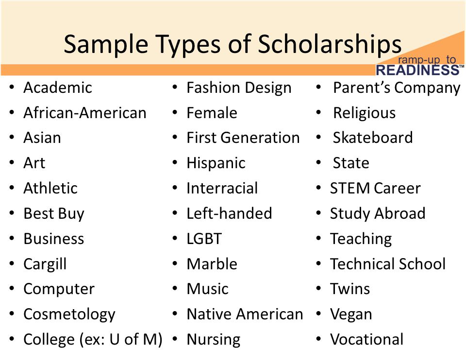 academic scholarships list of scholarships