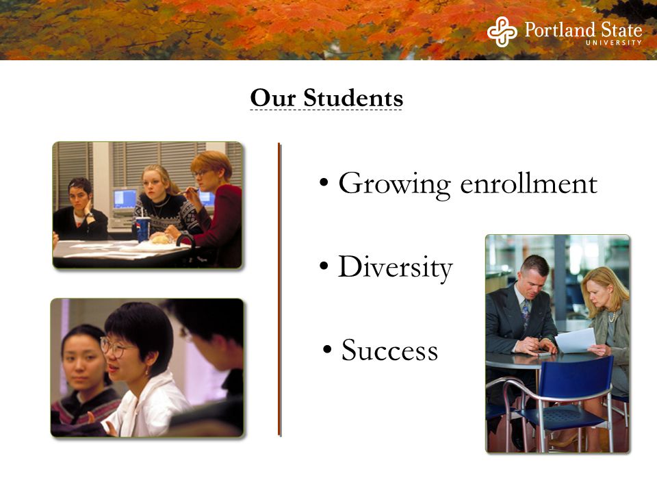 Our Students Growing enrollment Diversity Success