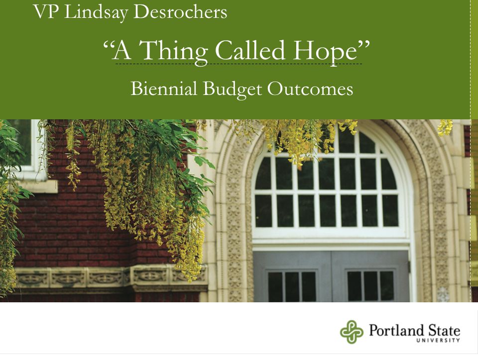 VP Lindsay Desrochers A Thing Called Hope Biennial Budget Outcomes