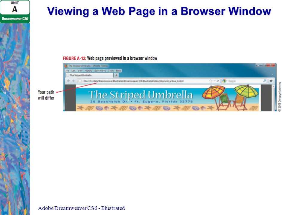 Viewing a Web Page in a Browser Window Adobe Dreamweaver CS6 - Illustrated