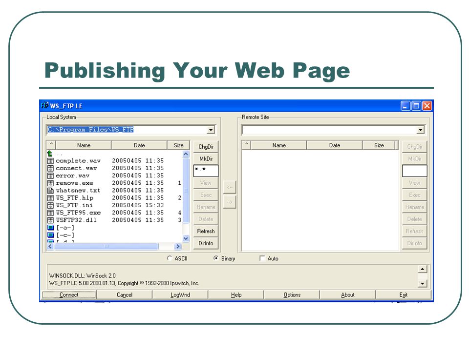 Publishing Your Web Page