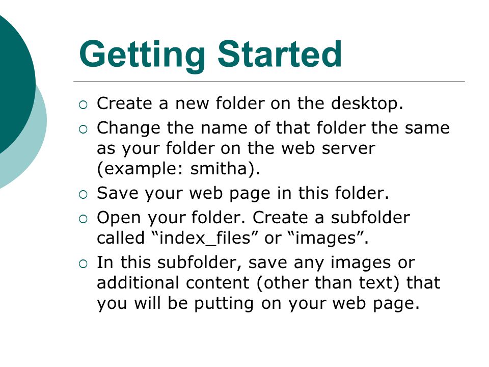  Create a new folder on the desktop.