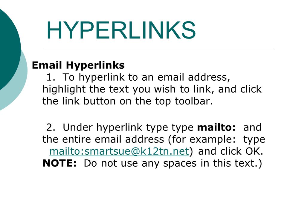 Hyperlinks 1.