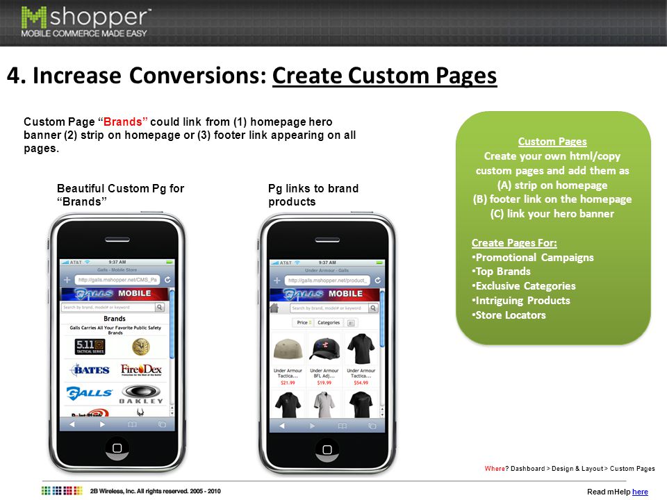 4. Increase Conversions: Create Custom Pages Where.