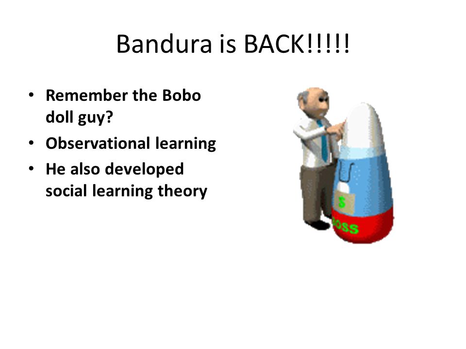 Bandura is BACK!!!!. Remember the Bobo doll guy.