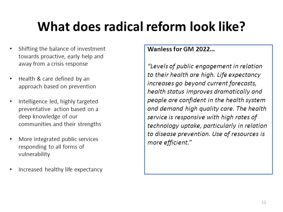 What does radical reform look like.