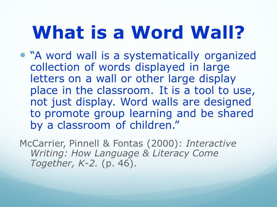 What is a Word Wall.