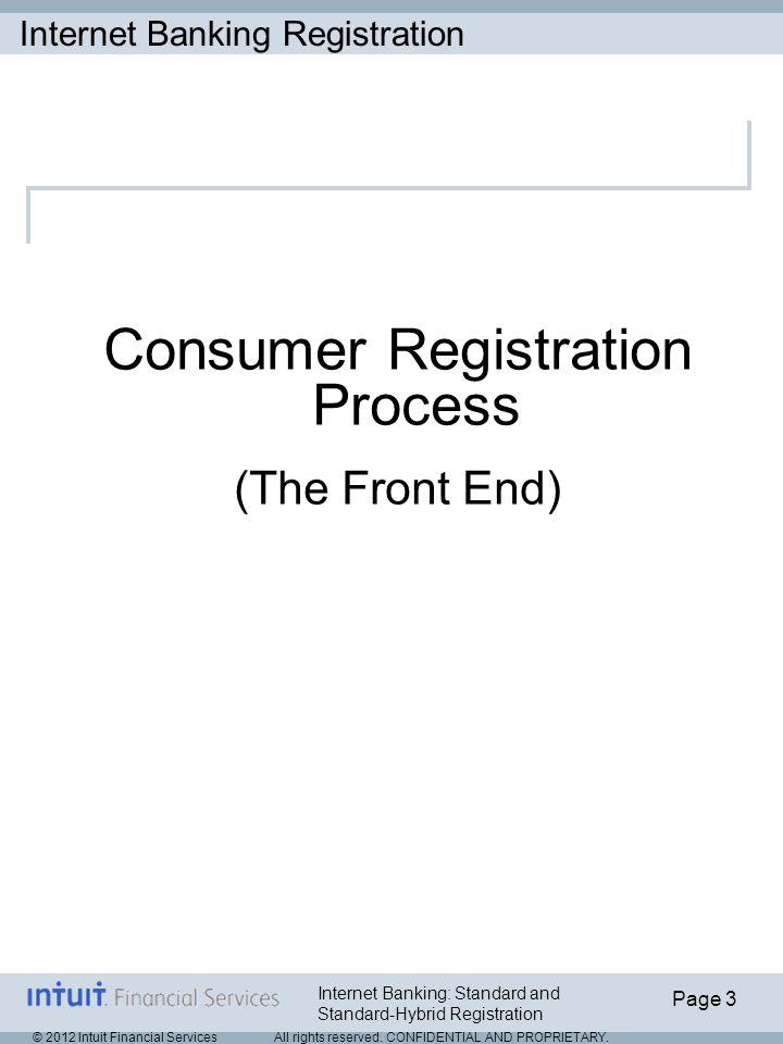 Internet Banking Registration © 2012 Intuit Financial Services All rights reserved.