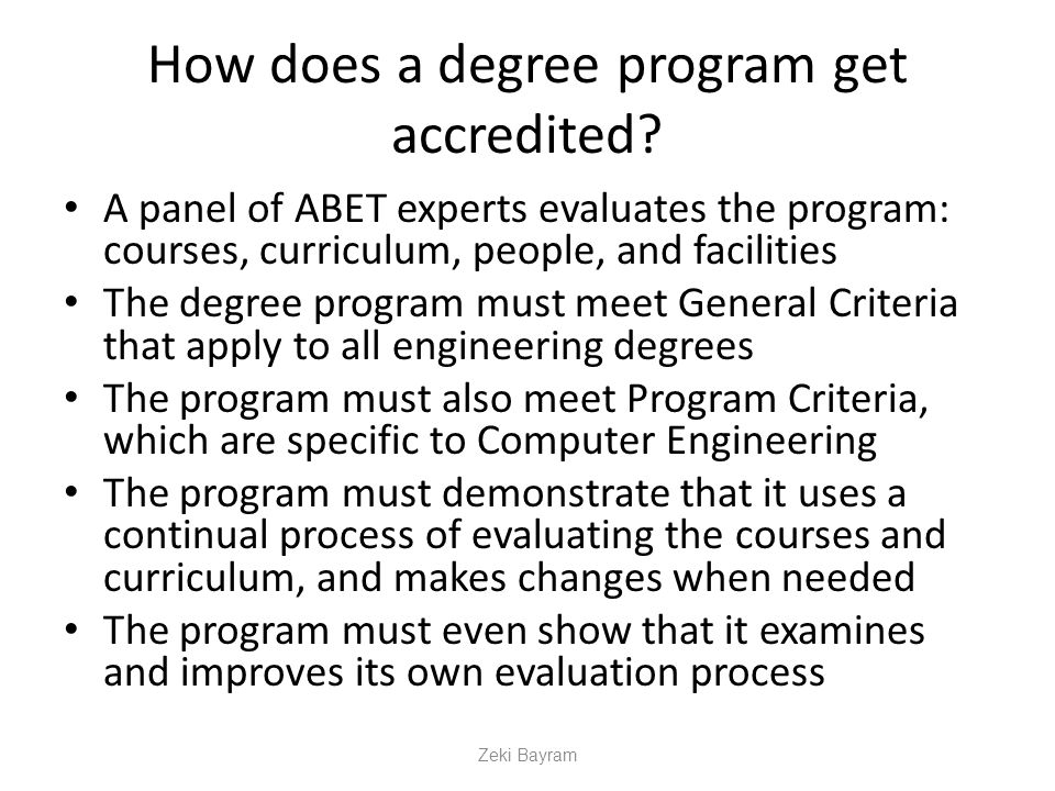 How does a degree program get accredited.