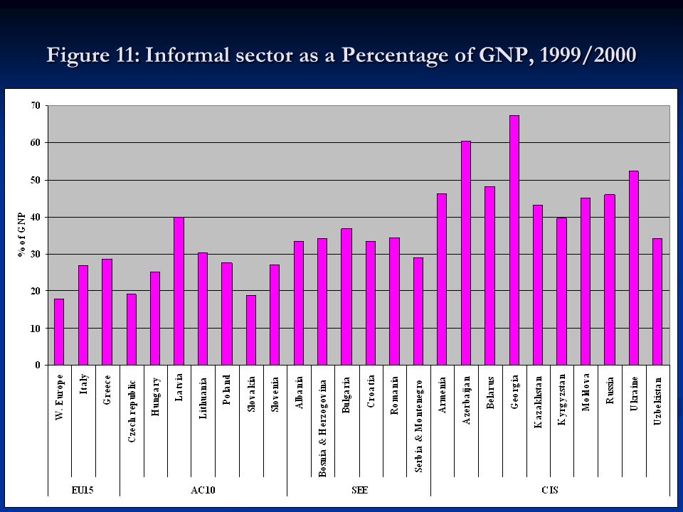 Figure 11: Informal sector as a Percentage of GNP, 1999/2000