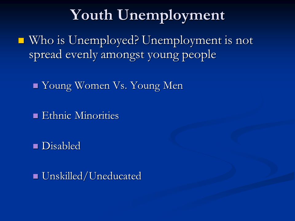 Youth Unemployment Who is Unemployed.