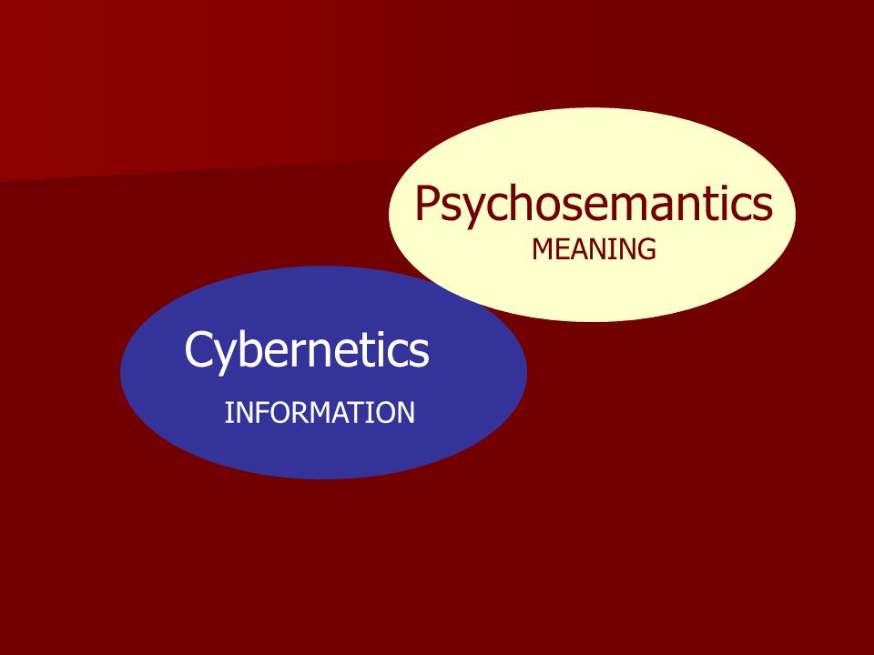 Cybernetics INFORMATION Psychosemantics MEANING
