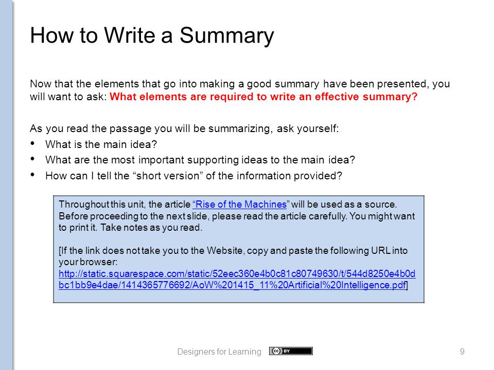 what is summary writing in english
