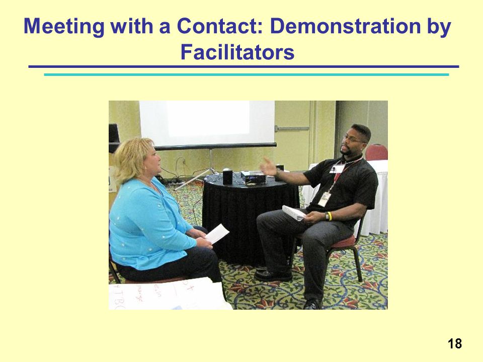 Meeting with a Contact: Demonstration by Facilitators 18