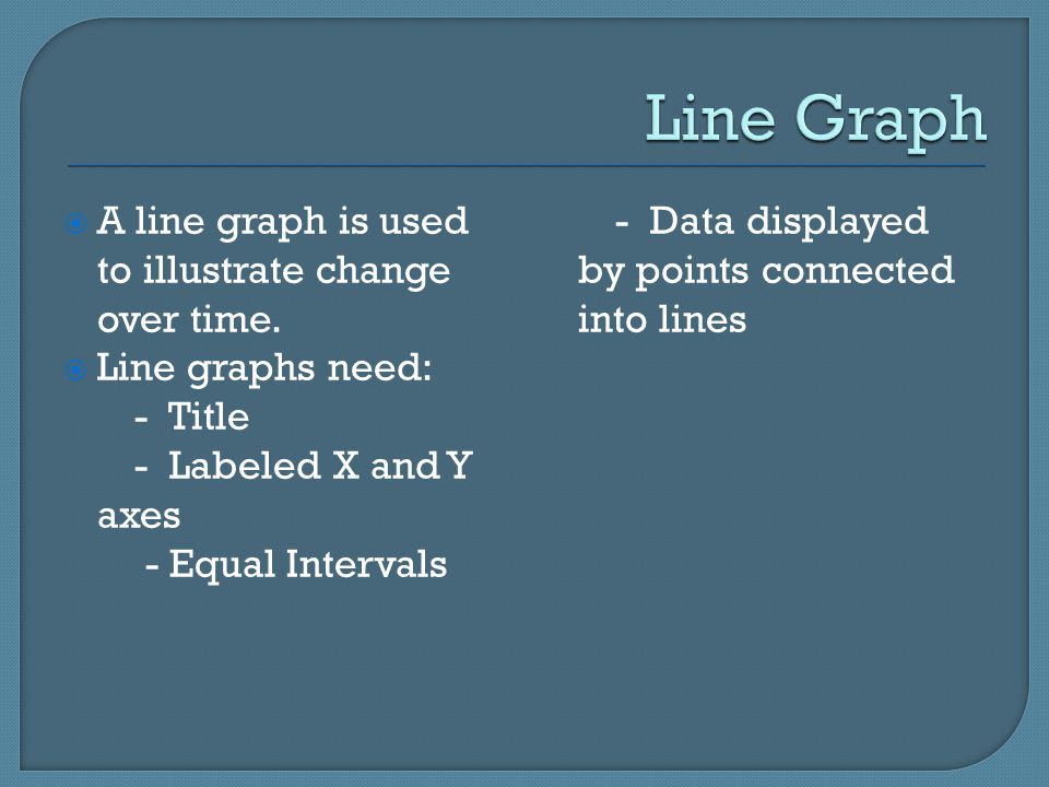  A line graph is used to illustrate change over time.