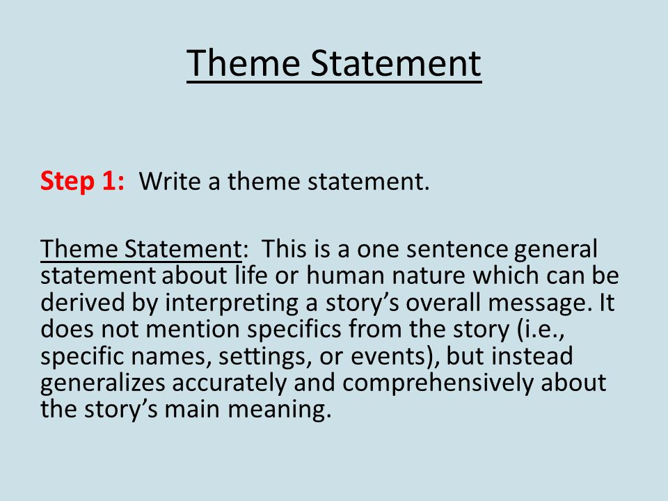 writing a theme statement