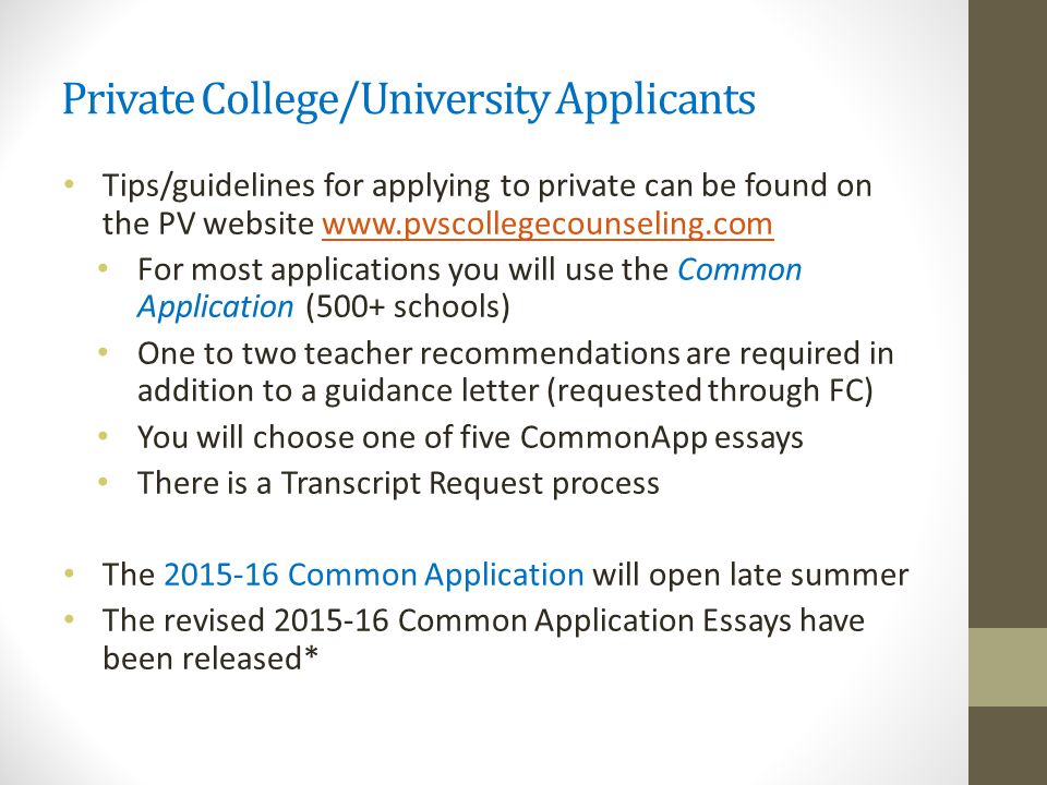 pine view school college planning night april 2 nd ppt download common application essay 2015 16