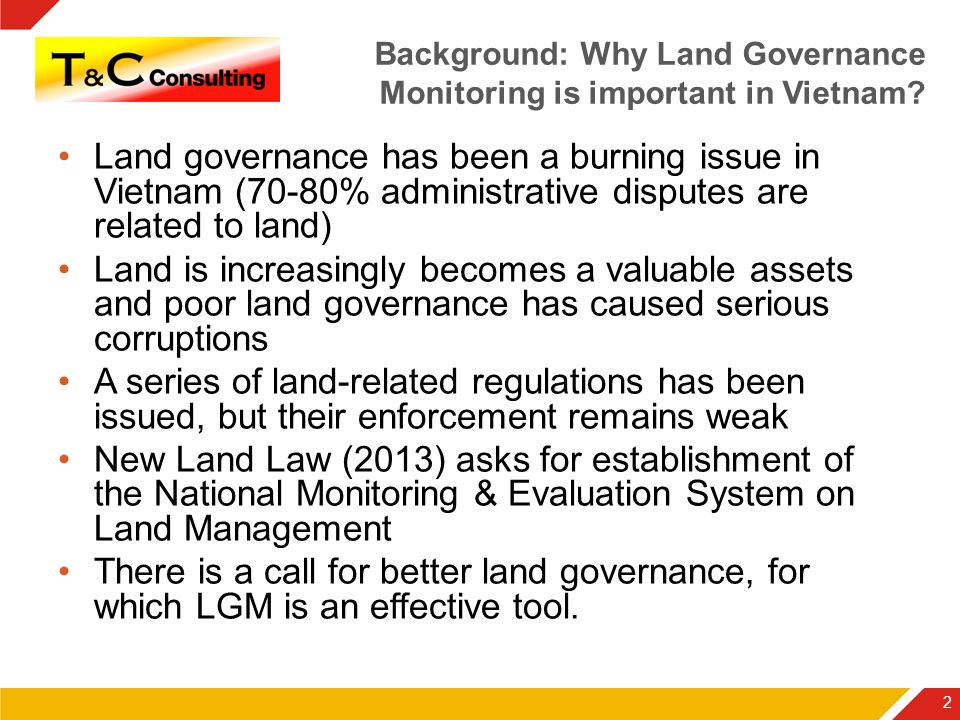 Background: Why Land Governance Monitoring is important in Vietnam.