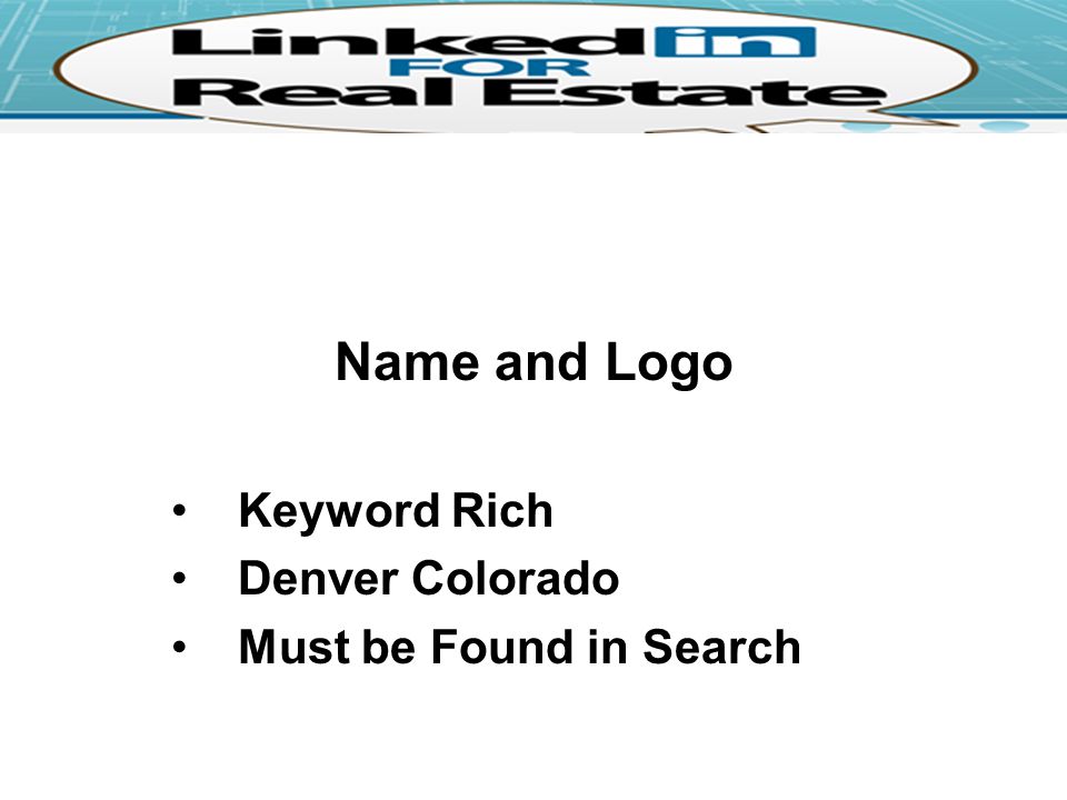 Name and Logo Keyword Rich Denver Colorado Must be Found in Search