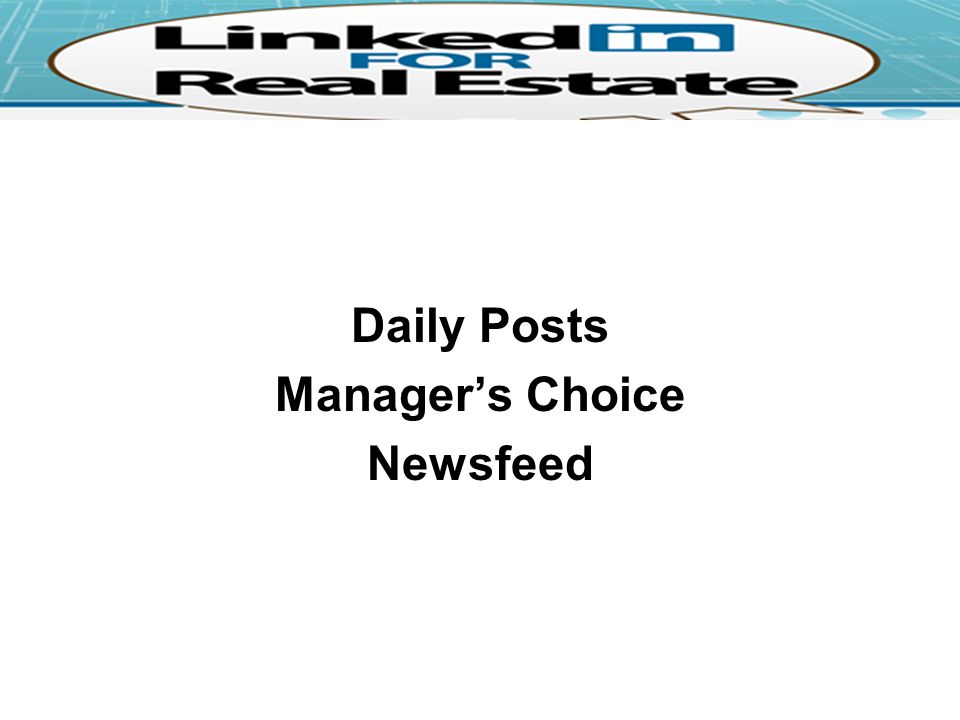Daily Posts Manager’s Choice Newsfeed