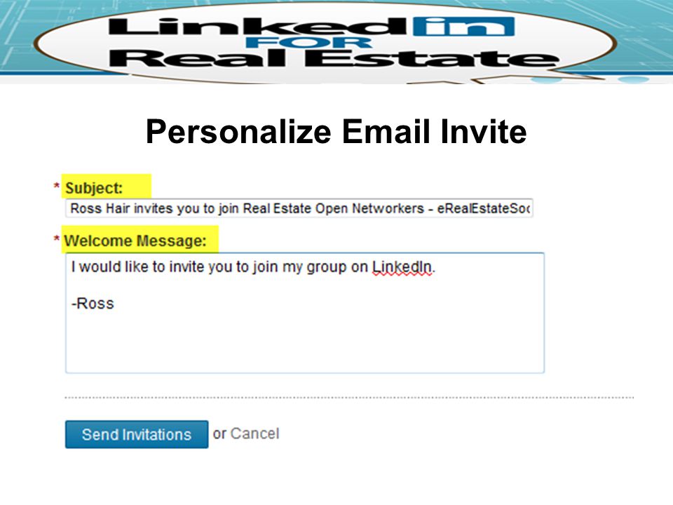 Personalize  Invite