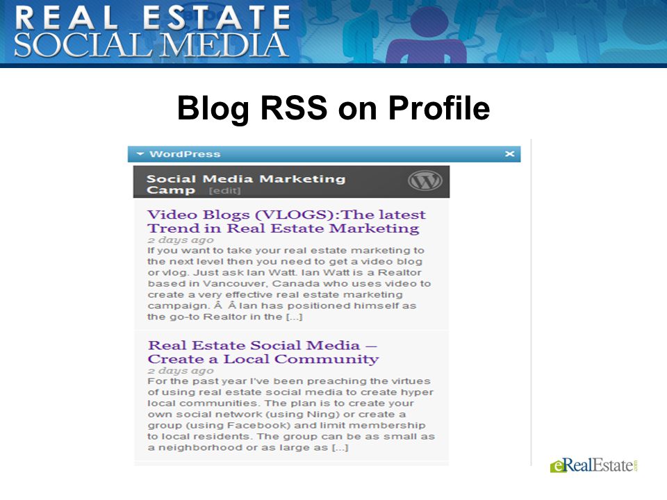 Blog RSS on Profile