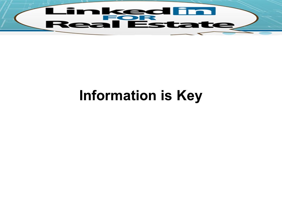 Information is Key