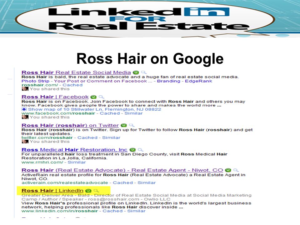 Ross Hair on Google