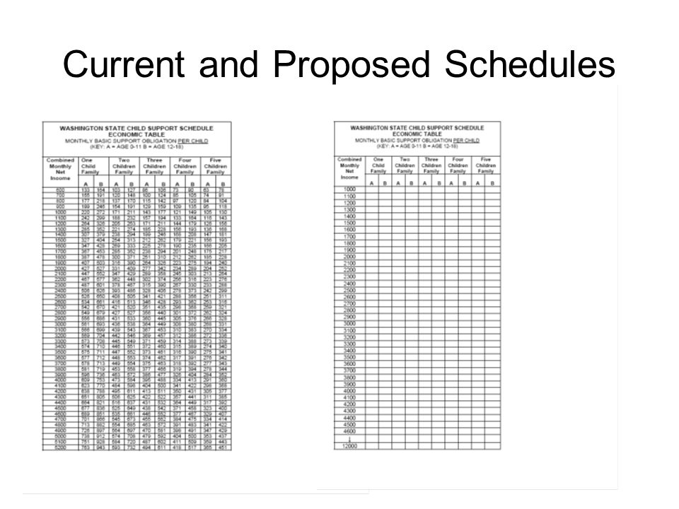 Washington State Child Support Payment Chart