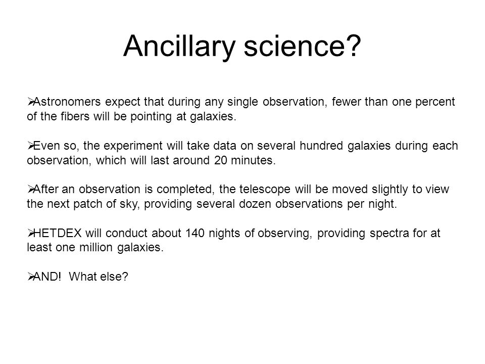 Ancillary science.