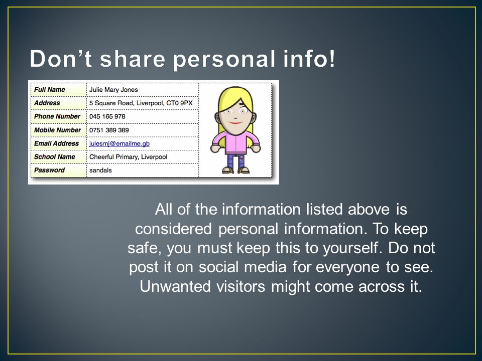 All of the information listed above is considered personal information.