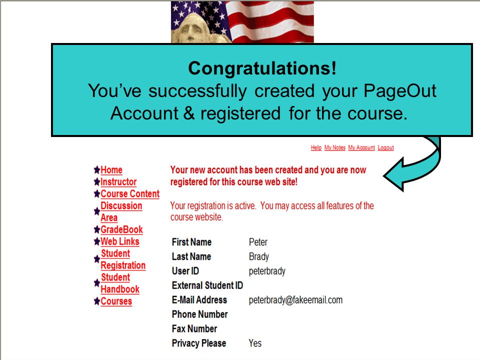 Congratulations! You’ve successfully created your PageOut Account & registered for the course.