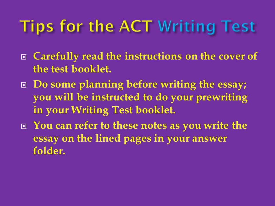  Carefully read the instructions on the cover of the test booklet.