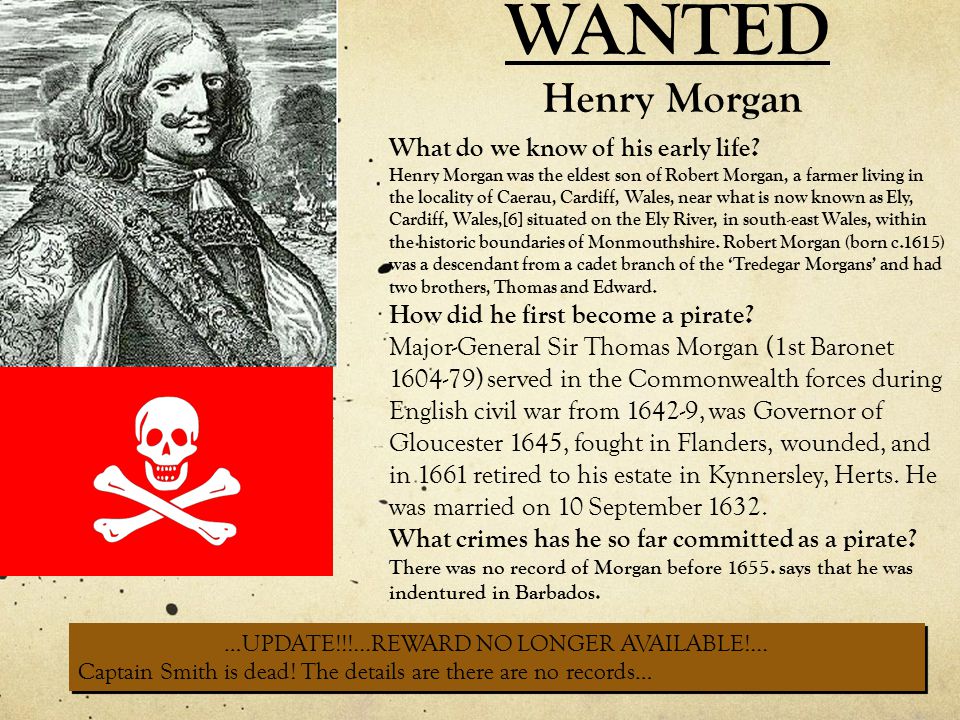 WANTED Henry Morgan What do we know of his early life.