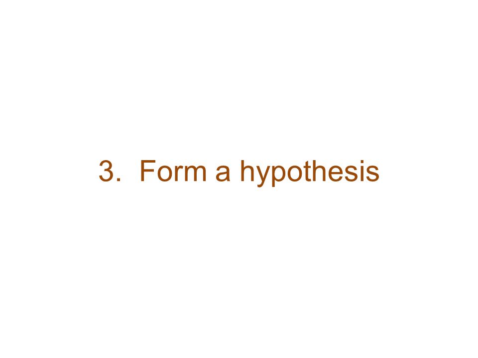 3. Form a hypothesis