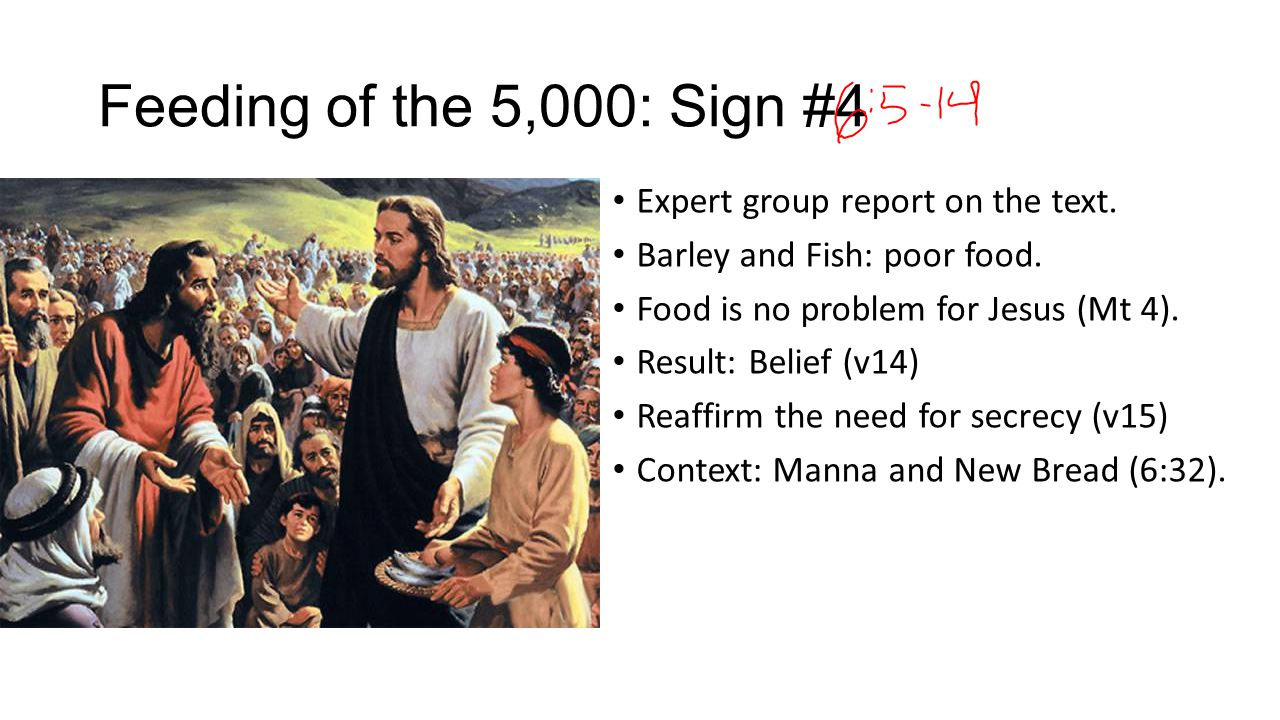 Feeding of the 5,000: Sign #4 Expert group report on the text.