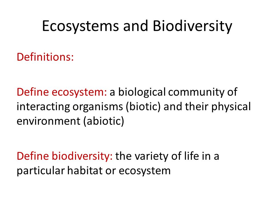 and Biodiversity ecosystem: Define - ppt download