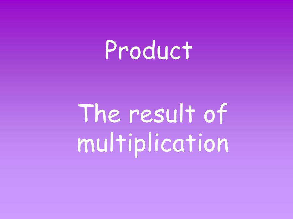 Identity Property of Multiplication The product of any number and 1 is equal to the initial number.