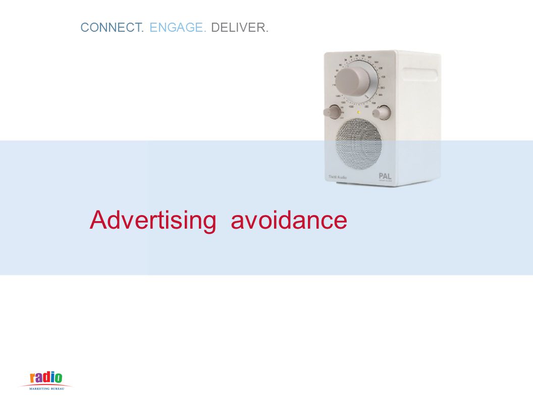 CONNECT. ENGAGE. DELIVER. Advertising avoidance