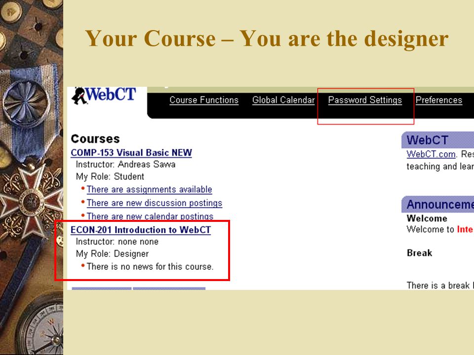 Your Course – You are the designer
