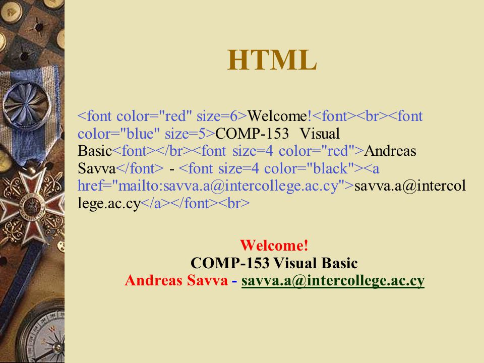 HTML Welcome.