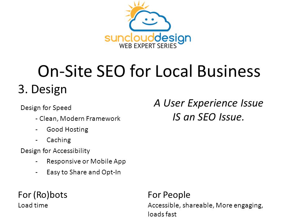On-Site SEO for Local Business 3.