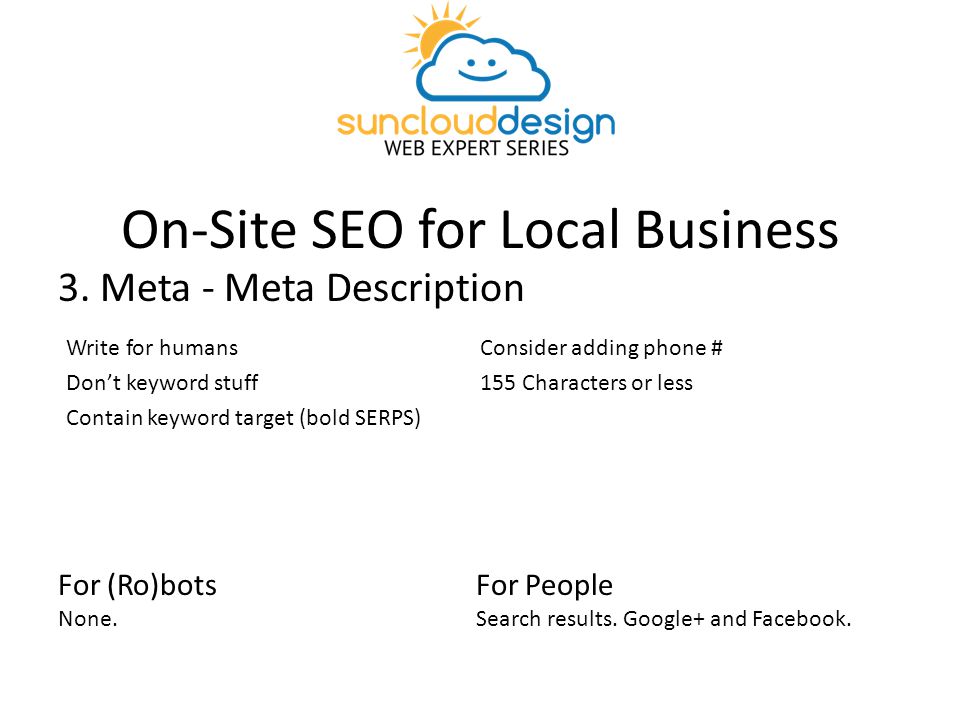 On-Site SEO for Local Business 3.