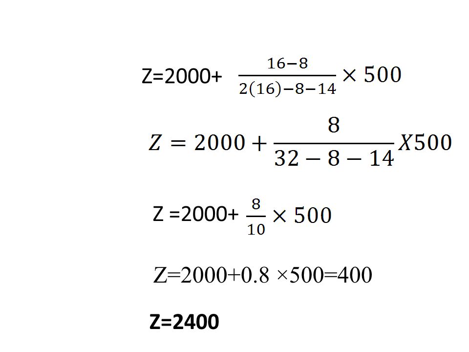 Z=2000+ Z=2400 Z= ×500=400