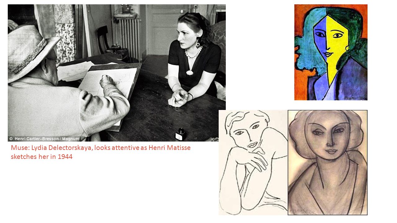 Muse: Lydia Delectorskaya, looks attentive as Henri Matisse sketches her in 1944