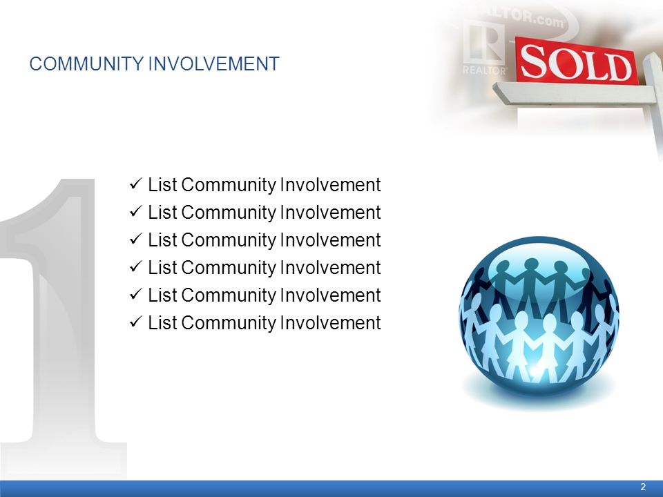 List Community Involvement COMMUNITY INVOLVEMENT 2